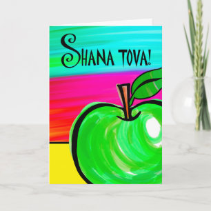 Shana Tova! Rosh Hashanah kort, gröna Apple Helgkort