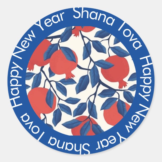 Shana Tova Sticker Runt Klistermärke (Framsida)