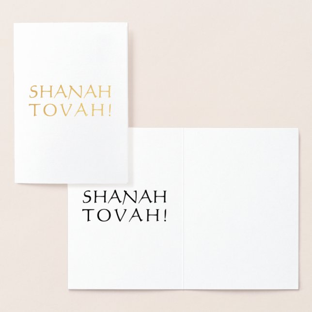 Shanah Tovah, Black int. brev - silver / guld Folierat Kort (Display)