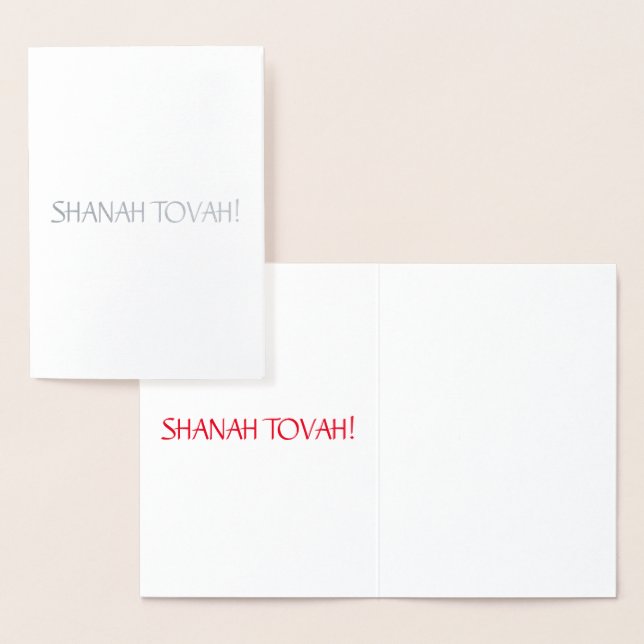Shanah Tovah elegant enkel typografi Folierat Kort (Display)