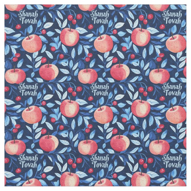 Shanah Tovah med äpplen Tyg (Närbild)