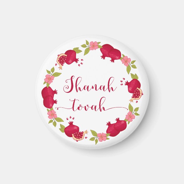 Shanah Tovah New Year Pomegranate Flower Wandan Magnet (Framsidan)