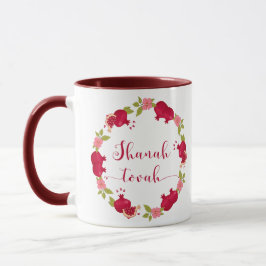 Shanah Tovah New Year Pomegranate Flower Wandan Mugg