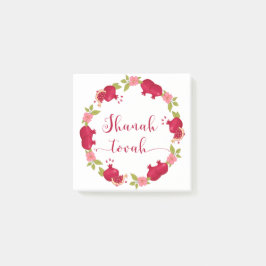 Shanah Tovah New Year Pomegranate Flower Wandan Post-it Block