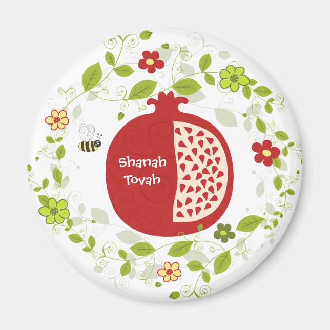 Shanah Tovah Rosh Hashanah Jewish New Year Magnet (Framsidan)