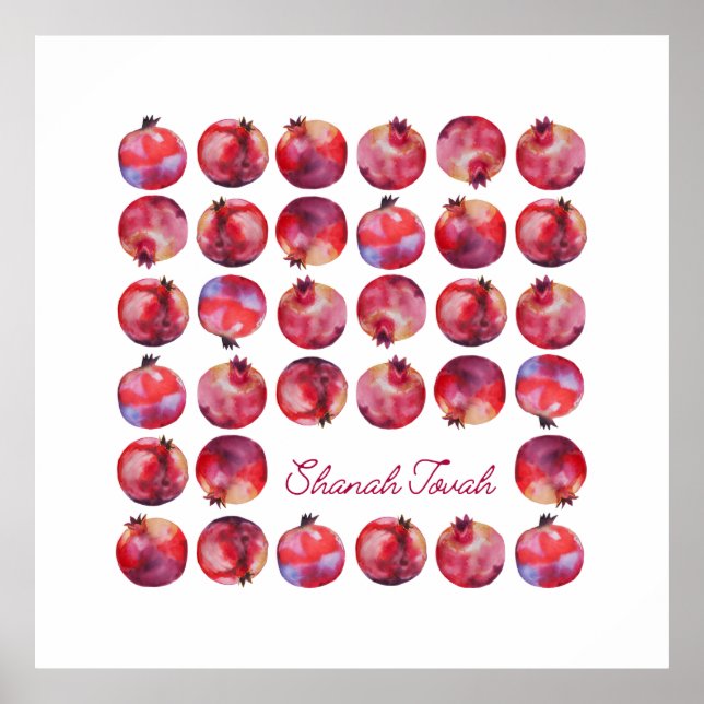 Shanah Tovah Rosh Hashanah Pomegranates Poster (Framsidan)