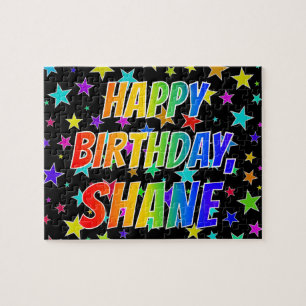 "SHANE" First Namn, Roligt "GRATTIS PÅ FÖDELSEDAGE Pussel