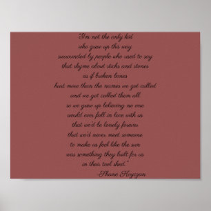 Shane Koyczan citationsteckenaffisch Poster