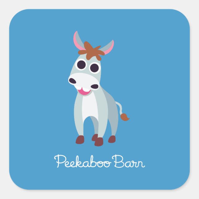 Shane the Donkey Fyrkantigt Klistermärke (Framsida)