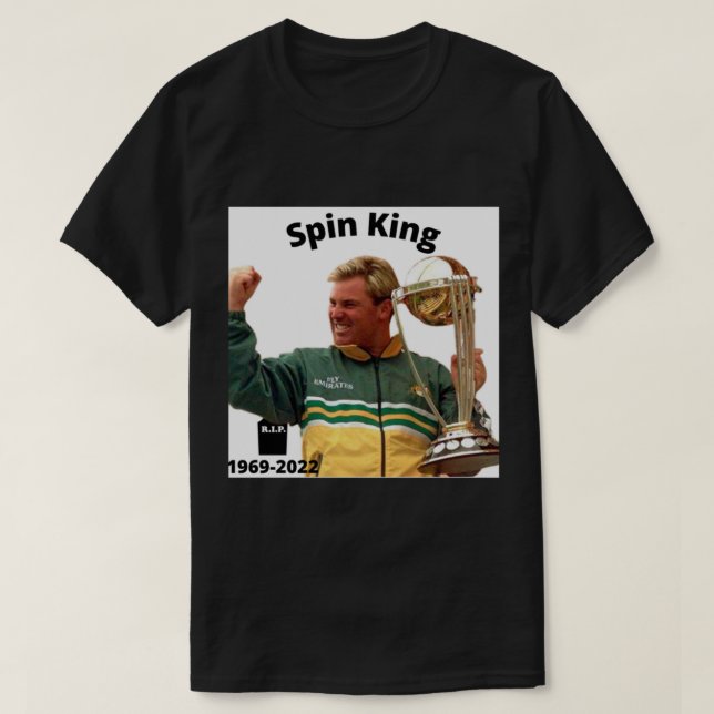 Shane Warne Cricket Player - Spin Kung T Shirt (Design framsida)