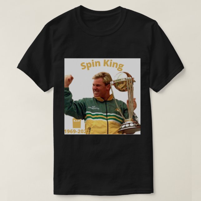 Shane Warne Cricket Player - Spin Kung T Shirt (Design framsida)