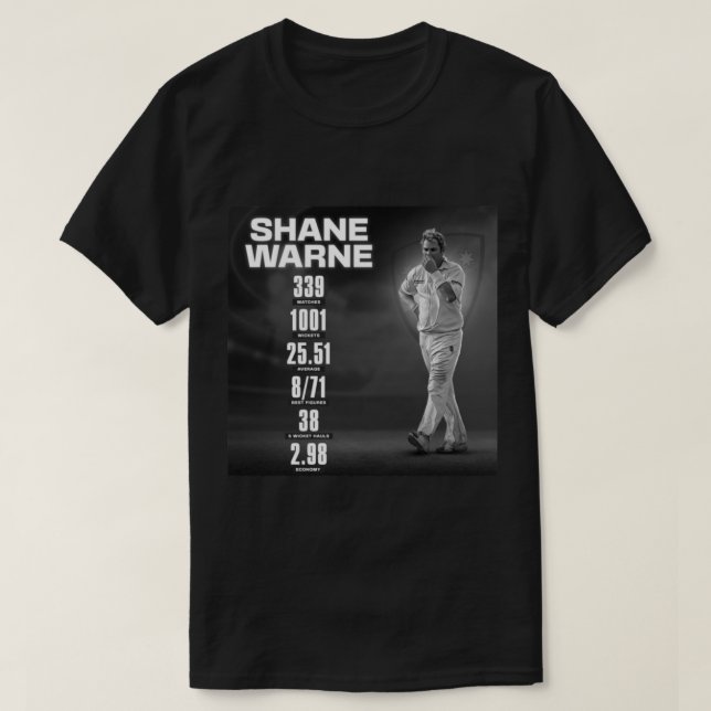 Shane Warne king of Spin RIP Death   T Shirt (Design framsida)