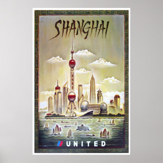 Shanghai Affisch Kina Tryck Kinesisk Konst Förenad