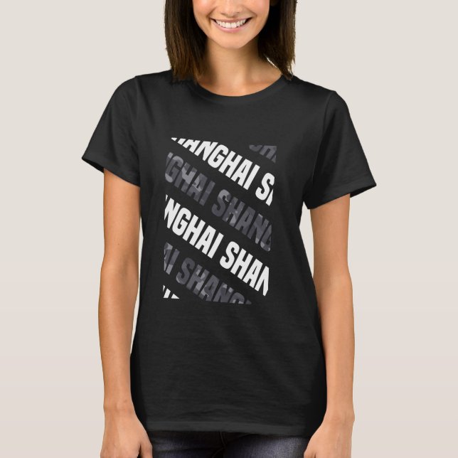 Shanghai Camo Mönster Grått Camouflage T Shirt (Framsida)