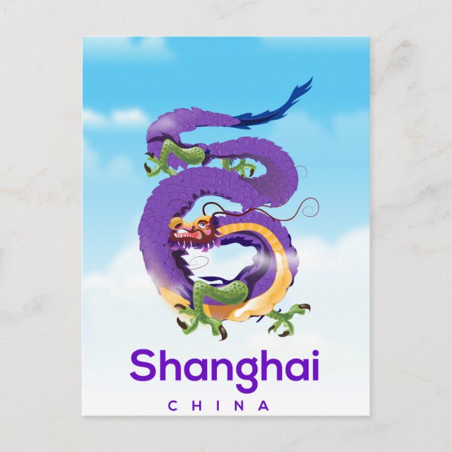 Shanghai China Dragon-reseaffisch Vykort (Framsida)