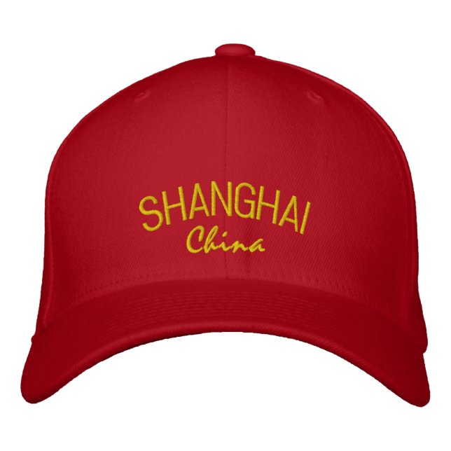 Shanghai China Embroized Hat Broderad Keps (Framsida)