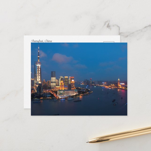Shanghai China Postcard Vykort (Fram/Back In Situ)