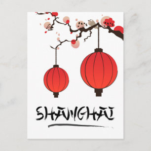 Shanghai China retro helgdag poster Helg Vykort