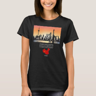 shanghai china Skyline Vacation Souvenir City T Shirt