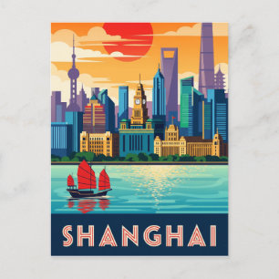Shanghai china Travel Vykort