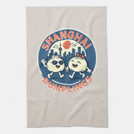 Shanghai Dumplings Cute Roligt Design Kökshandduk
