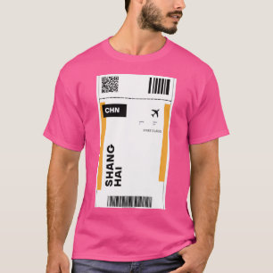 Shanghai Flight Biljett Design - Inspired Travel T Shirt