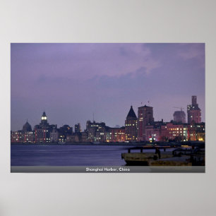 Shanghai hamn, china poster