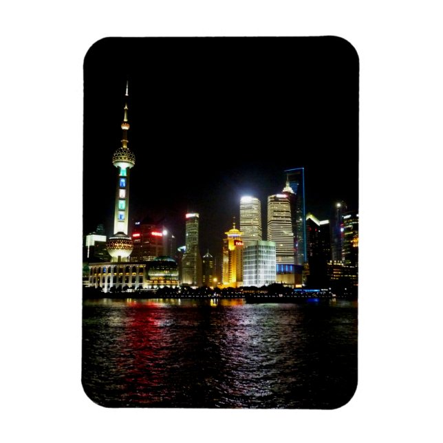 Shanghai i natt magnet (Vertikal)