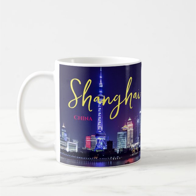 Shanghai Kina Kaffe Kopp Souvenir Present Kopp (Vänster)