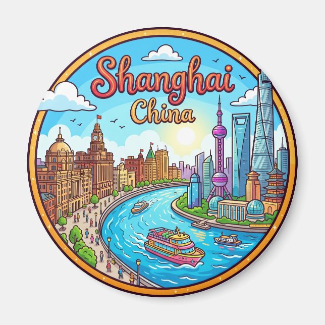Shanghai, Kina Kina Magnet (Framsidan)
