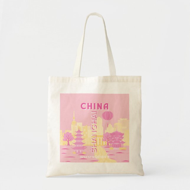 Shanghai Kina Resa Rosa Affisch Tygkasse (Framsidan)