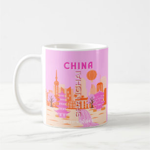 Shanghai Kina Rosa Resa Konst Kaffemugg