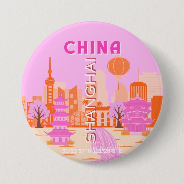 Shanghai Kina Rosa Resa Konst Knapp (Framsida)