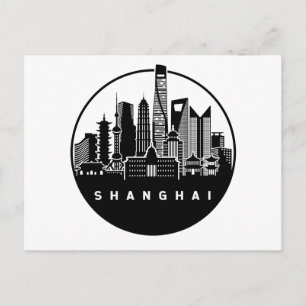 Shanghai Kina Siluett Vykort