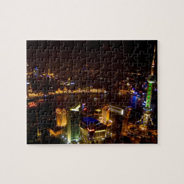 Shanghai Kina underbar siluett med modernt Pussel (Horisontell)