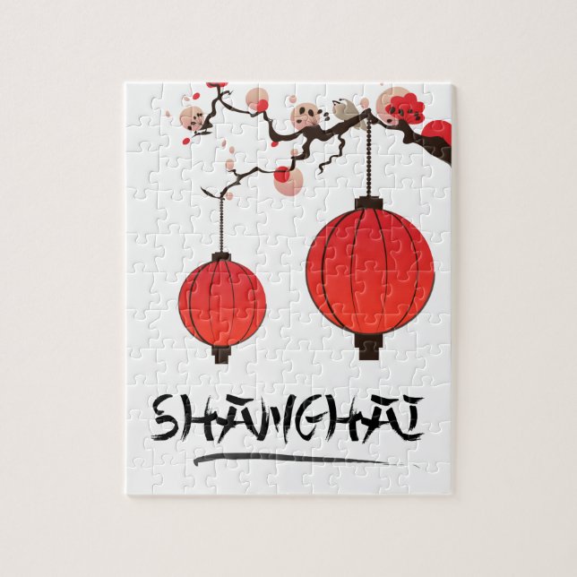 Shanghai Kina vintage resemapposters Pussel (Vertikal)