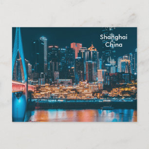 Shanghai Kina Vintage Resor Turism Annons Vykort