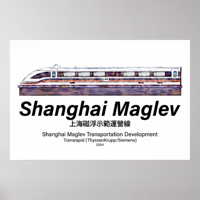 Shanghai Maglev höghastighets SMT Transrapid tåg Poster (Framsidan)