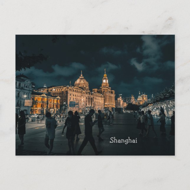 Shanghai natt cityscape-vykort vykort (Framsida)