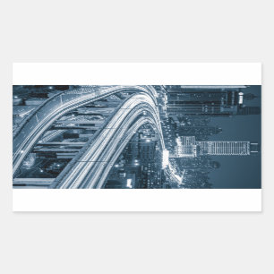 Shanghai Overpass 1-klistermärken Rektangulärt Klistermärke