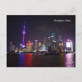 Shanghai per nattvykort för China Vykort