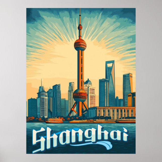 Shanghai Skyline - Stunning Cityscape Poster (Framsidan)