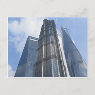 Shanghai skyskrapor Kina vykort