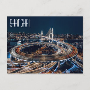SHANGHAI vacker natt-flyg Vykort