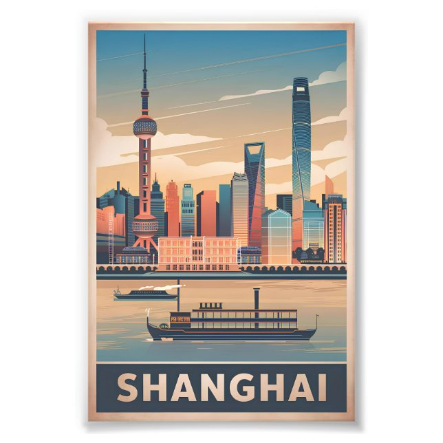 Shanghai vintage fototryck (Framsidan)