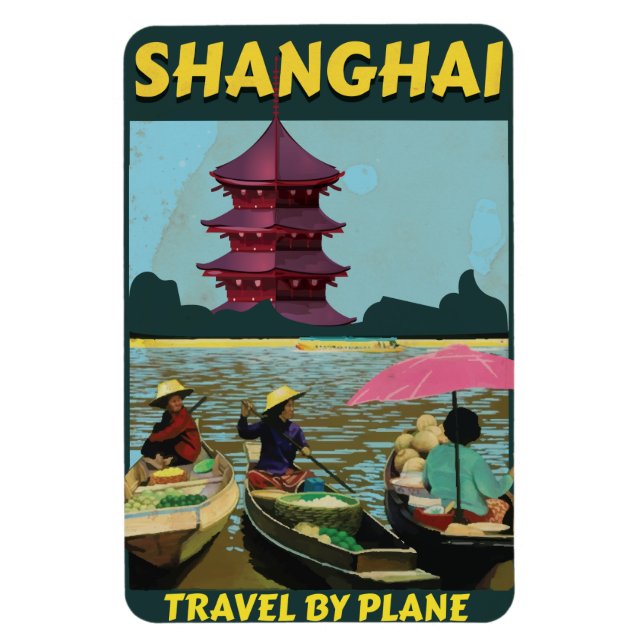 Shanghai vintage resaffisch magnet (Vertikal)
