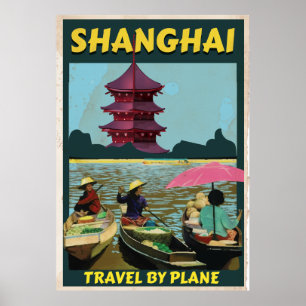 Shanghai vintage resoraffisch poster