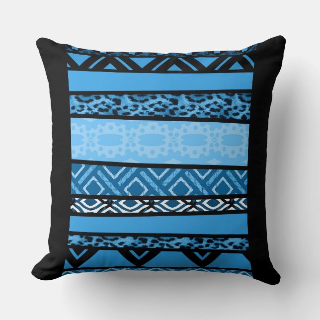 Shango Blue Tribal Design Kudde (Framsida)