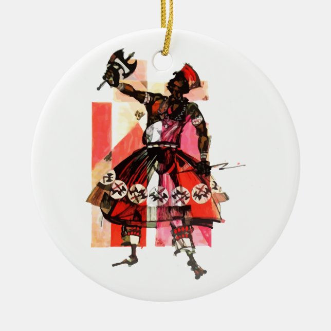 Shango orisha julgransprydnad keramik (Framsidan)