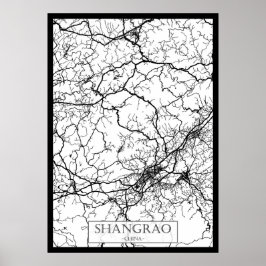 Shangrao Kina Stadskarta Poster